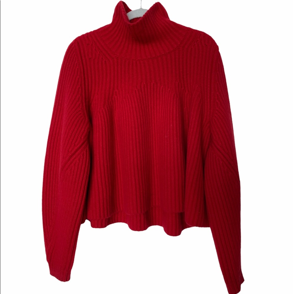 KHAITE red cashmere turtleneck sweater size small s